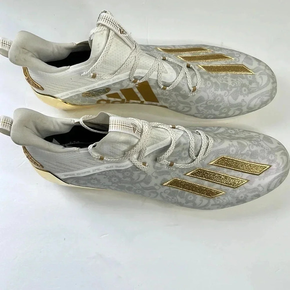 Adidas Adizero Young King football Cleats size 16 in white/gold - Picture 2 of 7